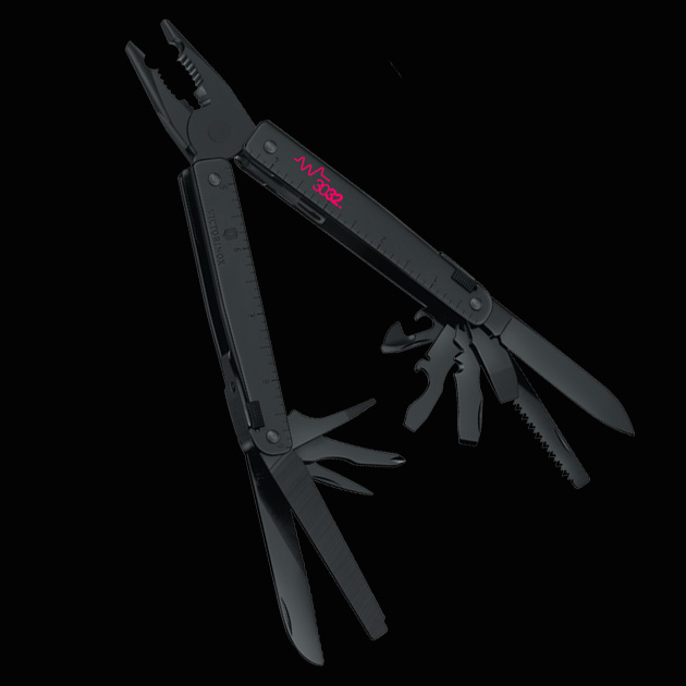 Couteau pince multifonction noir marquage logo
