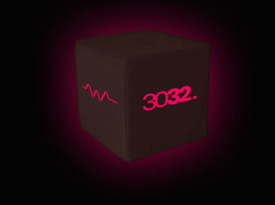Cube pouf impression logo
